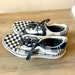 Vans Old Skool Platform Skate Shoes | Women's 9.5 | Black Checkerboard Plaid